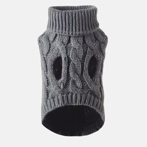 Cozy Knit Pet Sweater for Cats & Dogs - Warm Pullover, Gray, Size XL
